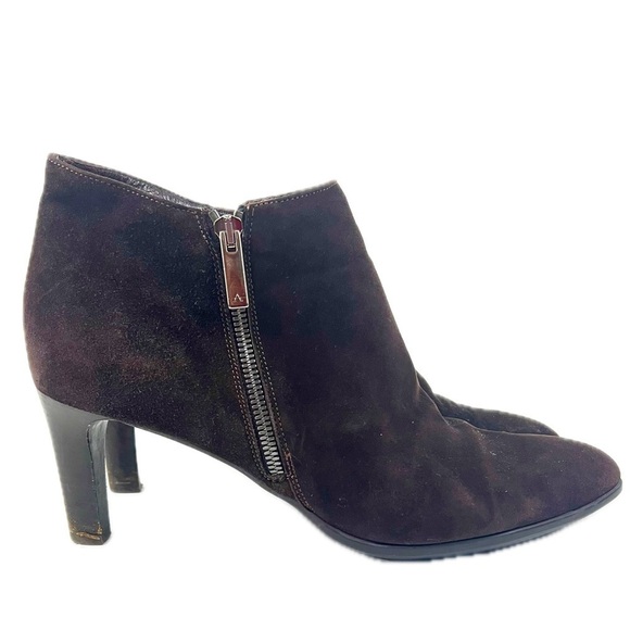 Aquatalia Dina Side-Zip Suede Ankle Booties - Size 11 - Picture 6 of 12